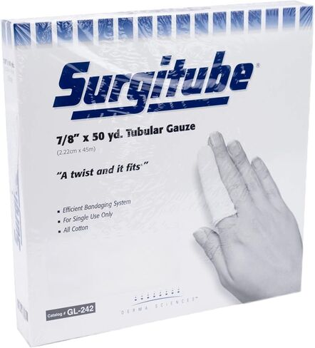 Surgitube Tubular Gauze, Size 2P – 7/8" x 50 yd, Closer Knit, Designed for Use Without Applicator – Part # GL242 in Saudi Arabia