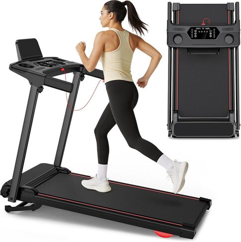 Treadmill with 0-15% Auto Incline, 0.6-7.5MPH Foldable Walking Pad Treadmill with Handle Bar for Home Small, 3.0HP Low Noise Portable Walking Running Machine for Small Space, 350LBS Capacity in Kuwait