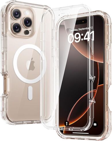 Diaclara Designed for iPhone 14 Case, Full Body Rugged Case with Built-in Touch Sensitive Anti-Scratch Screen Protector, with Camera Lens Protector for iPhone 14 6.1" (Black and Clear) in Kuwait