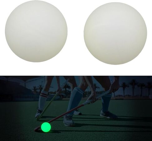 2Pcs Ice Hockey Glowing Balls for Adults Night Practice Evening Game Glow in Dark Pucks Street Street Hockey in Saudi Arabia