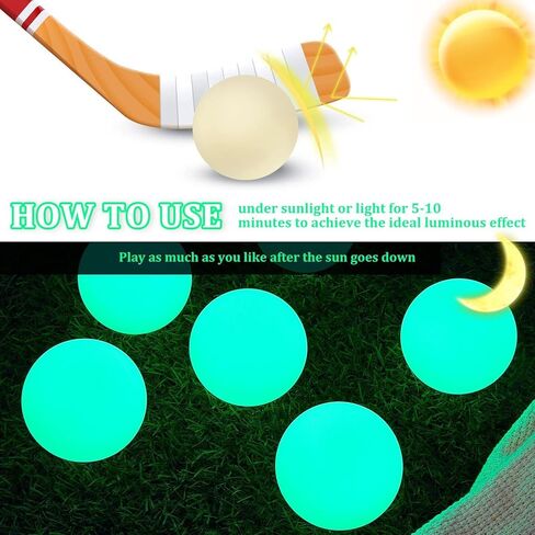 2Pcs Ice Hockey Glowing Balls for Adults Night Practice Evening Game Glow in Dark Pucks Street Street Hockey in Saudi Arabia