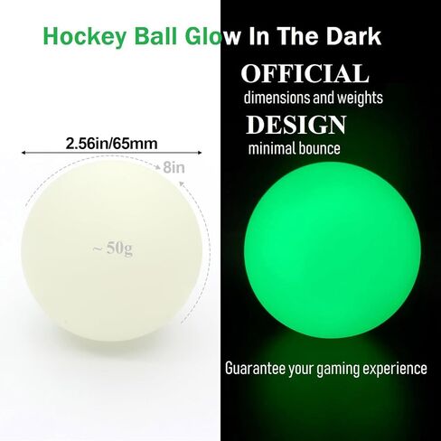 2Pcs Ice Hockey Glowing Balls for Adults Night Practice Evening Game Glow in Dark Pucks Street Street Hockey in Saudi Arabia
