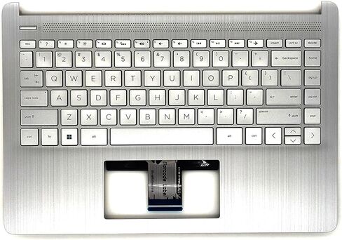 Replacement Non-Backlit Keyboard Palmrest Upper Case Top Cover for HP 14-DQ 14-FQ 14T-DQ 14Z-FQ Laptop Assembly L88200-001 Natural Silver in Kuwait