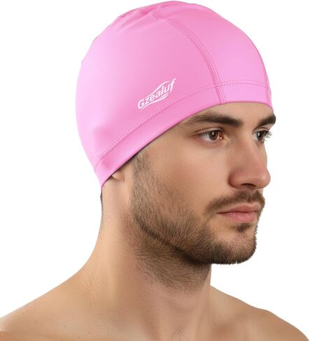 High Elasticity Fabric Swim Cap - One Size Fits Women, Girls, Men & Kids, Breathable, Keeps Hair Clean for Long & Short Hair in Saudi Arabia