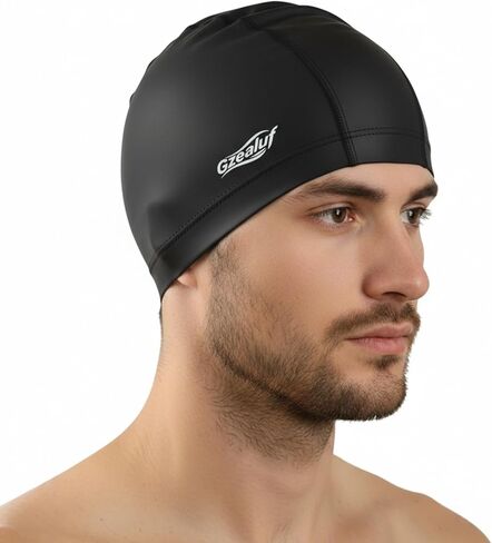 High Elasticity Fabric Swim Cap - One Size Fits Women, Girls, Men & Kids, Breathable, Keeps Hair Clean for Long & Short Hair in Saudi Arabia
