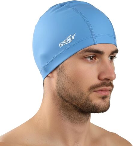 High Elasticity Fabric Swim Cap - One Size Fits Women, Girls, Men & Kids, Breathable, Keeps Hair Clean for Long & Short Hair in Saudi Arabia
