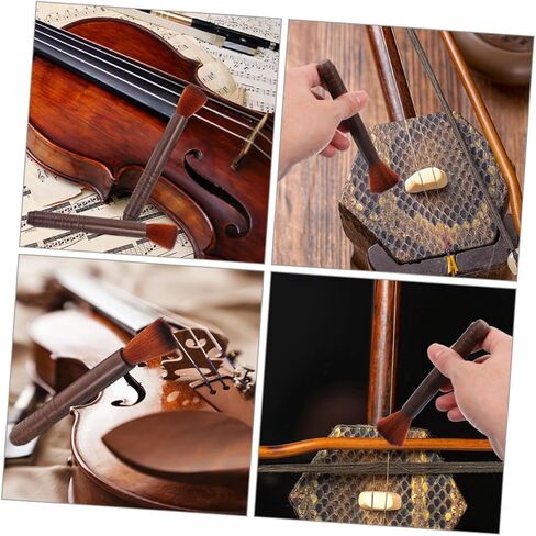 4pcs Erhu Cleaning Brush Set Wooden Rosin Dust Brush for String Instruments Violin Guzheng Effective Dust Removal Tools in Saudi Arabia