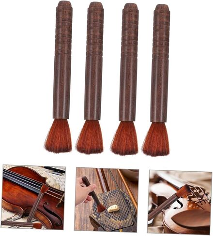 4pcs Erhu Cleaning Brush Set Wooden Rosin Dust Brush for String Instruments Violin Guzheng Effective Dust Removal Tools in Saudi Arabia