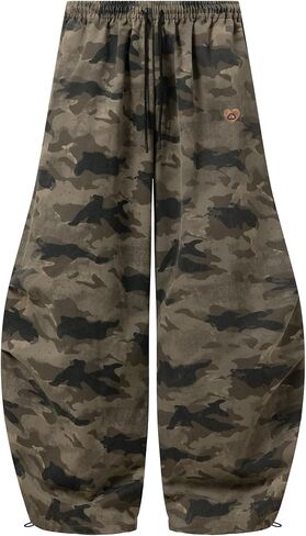 Aelfric Eden فضفاض برميل Sweatpants كامو العسكرية واسعة الساق Sweatpants Y2k الشارع الشهير السراويل السراويل in Kuwait