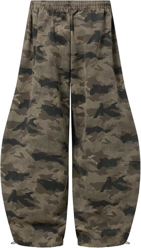 Aelfric Eden فضفاض برميل Sweatpants كامو العسكرية واسعة الساق Sweatpants Y2k الشارع الشهير السراويل السراويل in Kuwait