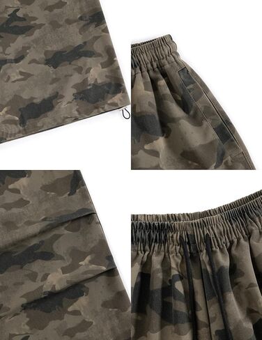 Aelfric Eden فضفاض برميل Sweatpants كامو العسكرية واسعة الساق Sweatpants Y2k الشارع الشهير السراويل السراويل in Kuwait