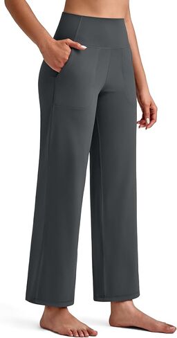 G4Free BareFeel Ankle Length Yoga Pants for Women High Stretch Waist Casual Dress Pants with Pockets 25"/27"/29" in Saudi Arabia
