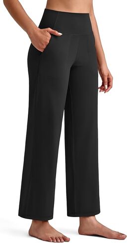 G4Free BareFeel Ankle Length Yoga Pants for Women High Stretch Waist Casual Dress Pants with Pockets 25"/27"/29" in Saudi Arabia