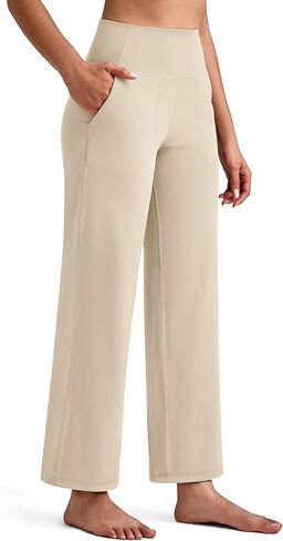 G4Free BareFeel Ankle Length Yoga Pants for Women High Stretch Waist Casual Dress Pants with Pockets 25"/27"/29" in Saudi Arabia