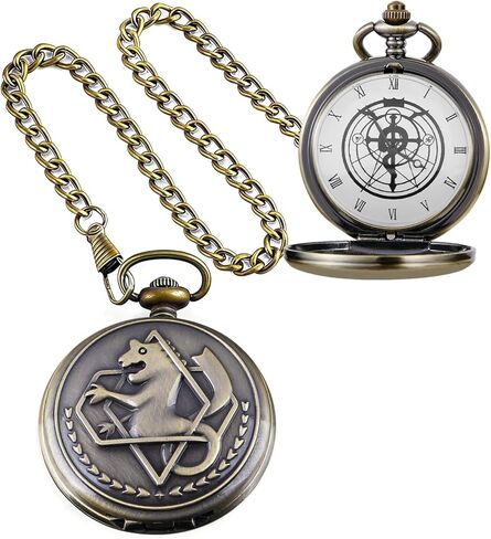 Tiong Fullmetal Alchemist Pocket Watch Dr.Who Quartz Pocketes Watch مع سلسلة من أجل Cosplay Christmas عيد ميلاد عيد ميلاد هدايا الآباء in Saudi Arabia