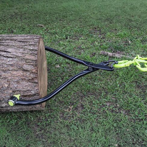 Timber Tuff Swivel Grab Skidding Tongs, 32-Inch Heavy-Duty Steel Logging Tool with 360-Degree Swivel Hook and Sharp Grip Teeth, TMW-04SS, Black in Kuwait