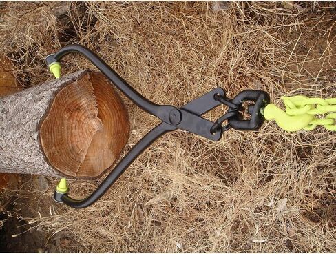 Timber Tuff Swivel Grab Skidding Tongs, 32-Inch Heavy-Duty Steel Logging Tool with 360-Degree Swivel Hook and Sharp Grip Teeth, TMW-04SS, Black in Kuwait