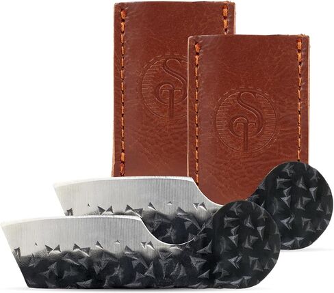 سكين جيب صغير من Southern Trapper مع أغلفة جلدية - عبوة من قطعتين - مجموعة سكاكين EDC مدمجة للتخييم والمشي لمسافات طويلة والصيد وصيد الأسماك وهدايا الحمل اليومية - سكاكين جيب للرجال والنساء in Kuwait