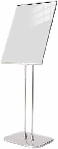 Sign Holder Stand - Vertical & Horizontal View, Poster Display for Advertisement - Perfect for Wedding, Meeting, Restaurant, Conference Room & Hotel Reception(Silver,40x32x127 cm) in Saudi Arabia