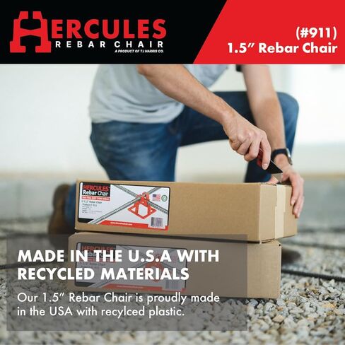 كرسي حديد التسليح البلاستيكي من Hercules مقاس 1-1/2 بوصة - (50 قطعة) كرسي حديد التسليح ذو القوة والجودة الفائقة لحديد التسليح رقم 4 (كرسي حديد التسليح 50، 1.5 بوصة) in Kuwait