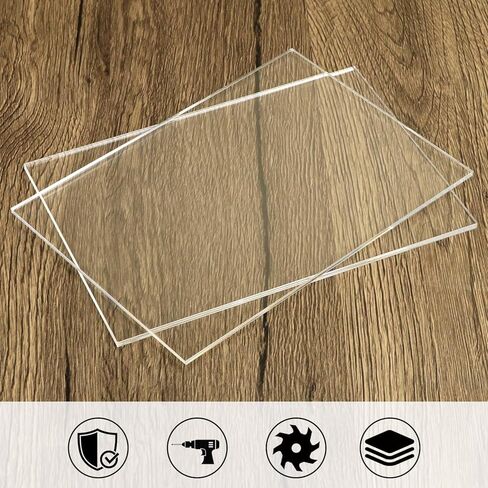 ورقة أكريليك شفافة من QWORK - 10 عبوات، 5 بوصة × 7 بوصة، ورقة أكريليك شفافة سميكة 1/8 بوصة مع وضوح يشبه الزجاج، للحرف اليدوية والمشروعات اليدوية in Saudi Arabia