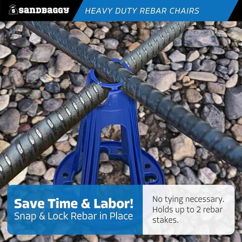 Sandbaggy Plastic Rebar Support Chairs - Elevates #3 to #5 Rebar 5-1/2" or 6" - Concrete Chair and Steel Wire Mesh (100, 5.5" - 6") in Saudi Arabia