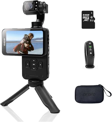 ORDRO M5 Handheld Camera 5K, 3-Axis Stabilisation Video Camcorder, Portable IR Night Vision WiFi Vlogging Camera with 120° Wide Angle, Face Tracking, 64G Card, Remote Control, Bracket in Kuwait