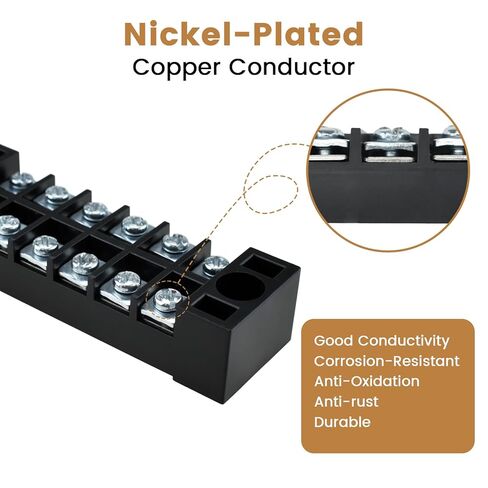 10 قطع من كتل طرفية لولبية 15 أمبير مع شرائط أسلاك - 3/4/5/6/8 موضع صف مزدوج مغطى، وصلات معزولة مسبقًا، 600 فولت لتوصيلات الأسلاك الكهربائية in Kuwait