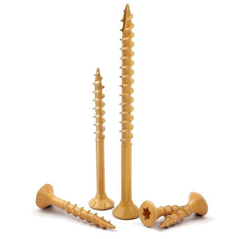 MewuDecor #8 x 3/4" Wood Screws, Outdoor Deck Screws with Star Drive, Tan Coated Screws for Outdoor Use, Coarse Threads, Self-Tapping, T-25 Drive Bit Included, 200 PCS in Saudi Arabia