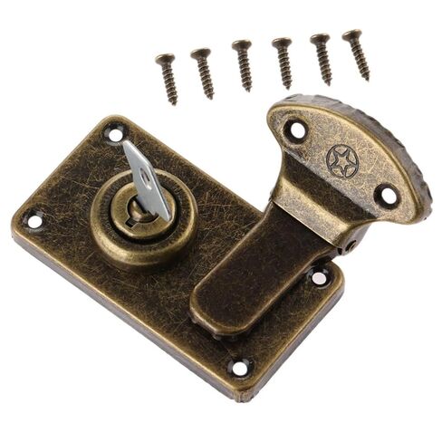 Vintage Furniture Hardware Box Latches Hasp Wooden with Key Screw 1Pcs in Saudi Arabia
