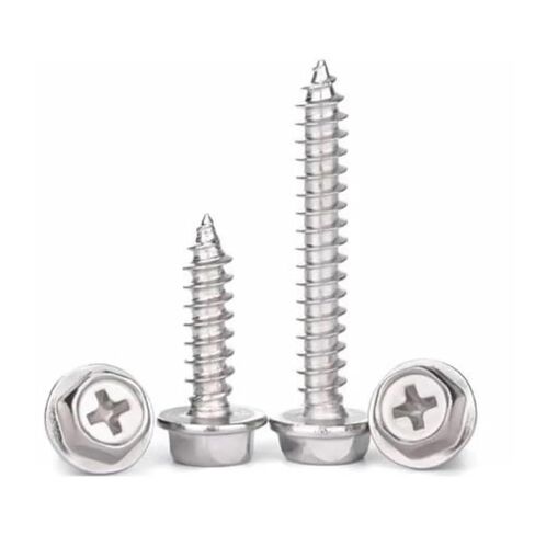 M3 M4 M5 M6 M8 M10 304 Stainless Steel Cross Flange Hexagonal Self Tapping Screw with Concave Hole and Pointed Tail Wood(25mm,M8-10pcs) in Saudi Arabia