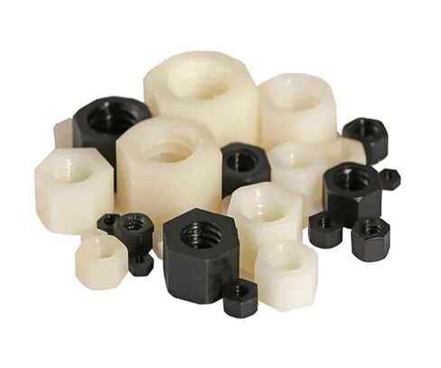 1000PCS DIN934 M2 .5 M3 M4 M5 M6 M8 White Or Black Nylon Plastic Hex Nut(White Colour,M2.5) in Saudi Arabia