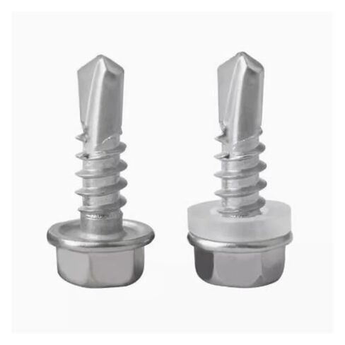 20/50/100pcs 410 Stainless Steel M4.2 .8 M5.5 M6.3 Hexagon Hex Head Flange Self-Tapping Drill Tail Screws with Collar(13mm,M4.8-50pcs) in Saudi Arabia