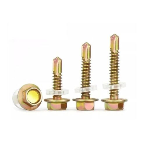 M4.8 M5.5 M6.3 Color Steel Tile Hexagon Drill Tail Self Tapping Screw Head Drilling with Collar(80mm,M5.5-20pcs) in Saudi Arabia