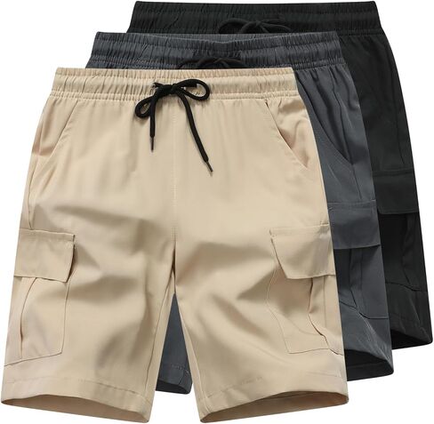 Baby Boys Lightweight Cargo Shorts Toddler Quick Dry Pull-On Hiking Shorts for Sports Outdoor with Pockets in Kuwait