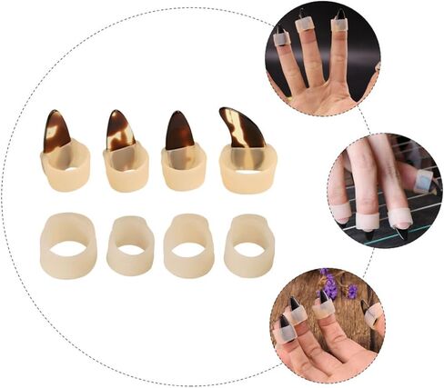 مجموعة واقيات أظافر جوزينج سيليكون قابلة للتعديل مكونة من 8 قطع لليد اليمنى، حجم متوسط ​​للأعمار من 8 إلى 16 عامًا، لون اللحم مع أغطية أظافر إضافية، ملحقات لعب جوزينج للأصابع in Kuwait