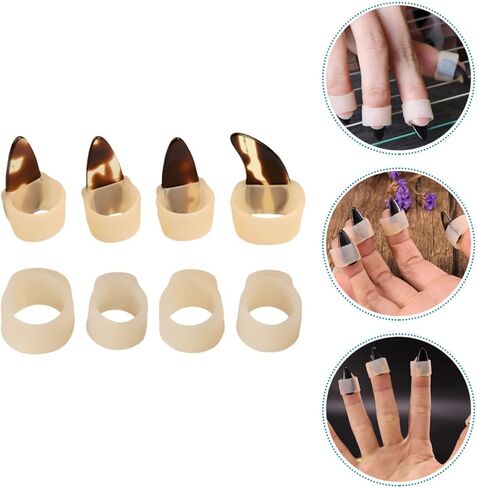 مجموعة واقيات أظافر جوزينج سيليكون قابلة للتعديل مكونة من 8 قطع لليد اليمنى، حجم متوسط ​​للأعمار من 8 إلى 16 عامًا، لون اللحم مع أغطية أظافر إضافية، ملحقات لعب جوزينج للأصابع in Kuwait