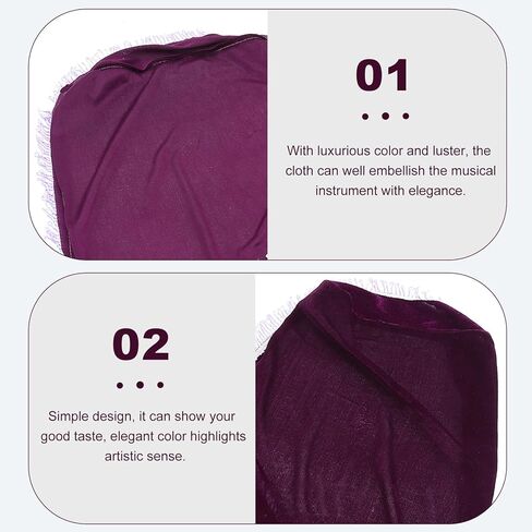 غطاء غبار Guzheng مخملي بنفسجي عتيق، قماش واقي مرن مع تصميم منقوش للحفاظ على أدوات Guzheng وتزيينها in Kuwait