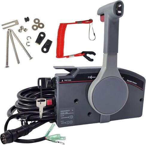 Left Hand For YAMAHA 703 Remote control box Side Mount 10pin 703-48205-16 Outboard Engine with 16.5FT Harness Push to Open in Saudi Arabia
