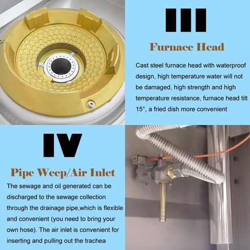 Commercial Gas Stove Burner Double Burner High Fierce Fire Stove Stainless Steel Chinese Wok Range Gas LPG with Double Burner 110V in Kuwait