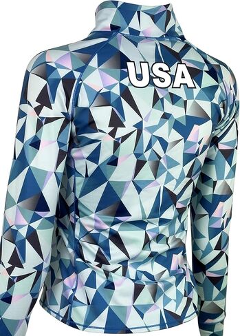 Icon Sports Officially Licensed Girl's U.S. Soccer Quarter Zip Jacket, USWNT Pullover Sweatshirt Youth Sizes | Light Blue in Saudi Arabia