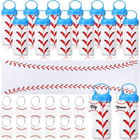 12 Pack Baseball Cooling Towels with Baseball Acrylic Luggage Tags, 40"x12" Breathable Chilly Ice Towel for Neck with Plastic Container, Sport Towel for Players Team Gift Sport Party Favors in Saudi Arabia