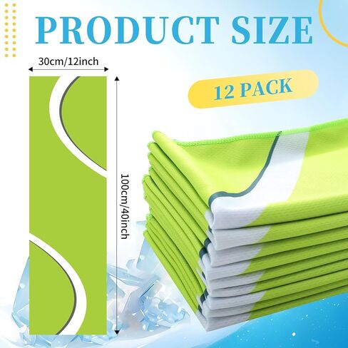 12 Pcs Tennis Cooling Towels 40"x12" Sport Towels Breathable Chilly Ice Towel Fast Drying Microfiber Towel for Coach Team Gift Sport Party Favors in Saudi Arabia