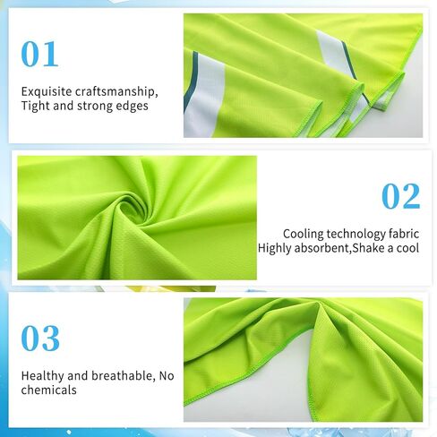12 Pcs Tennis Cooling Towels 40"x12" Sport Towels Breathable Chilly Ice Towel Fast Drying Microfiber Towel for Coach Team Gift Sport Party Favors in Saudi Arabia