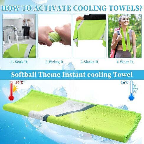 12 Pcs Tennis Cooling Towels 40"x12" Sport Towels Breathable Chilly Ice Towel Fast Drying Microfiber Towel for Coach Team Gift Sport Party Favors in Saudi Arabia