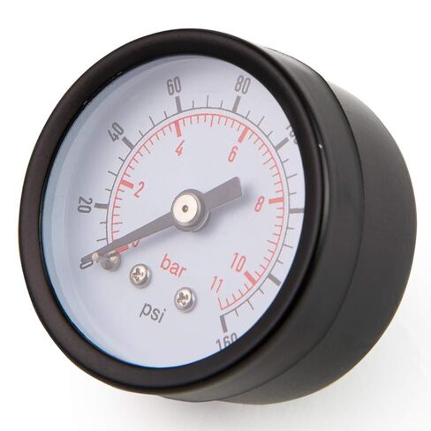Stark USA XtremepowerUS Universal Pool Filter Pressure Gauge Spa/Pool/Aquarium Water Pressure Gauge, 1.5" Dial, 0-160 Psi, Rear Mount 1/8", Black (S75147) in Saudi Arabia