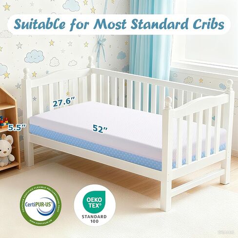 حزمة ولعب مرتبة ، 38 "× 26" × 1.5 "حزمة رغوة عالية الكثافة N Play Prayard للعب Playpen Playard ، والبالون مراتب سرير صغير مطبوع للطفل الصغير in Kuwait