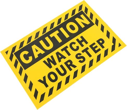 Housoutil Watch Your Step Pvc Caution Sign Non- Stair Safety Warning Sticker for Outdoor Use Self-adhesive Floor Sign for Gardens and Workplaces in Saudi Arabia