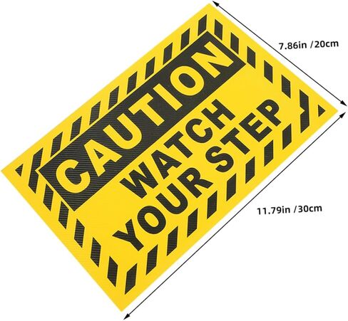 Housoutil Watch Your Step Pvc Caution Sign Non- Stair Safety Warning Sticker for Outdoor Use Self-adhesive Floor Sign for Gardens and Workplaces in Saudi Arabia