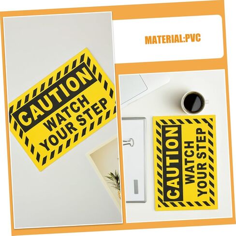 Housoutil Watch Your Step Pvc Caution Sign Non- Stair Safety Warning Sticker for Outdoor Use Self-adhesive Floor Sign for Gardens and Workplaces in Saudi Arabia
